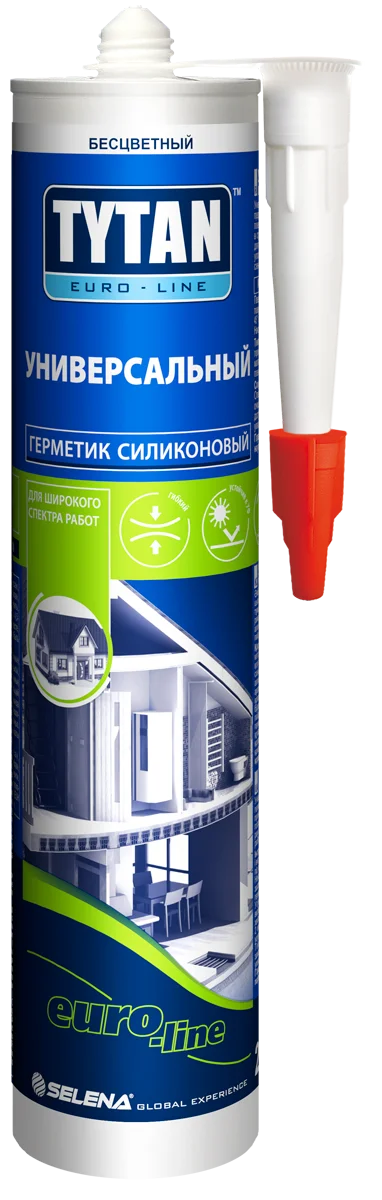 Прозрачный герметик TYTAN силиконовый универсальный строительный, картридж, 290 мл