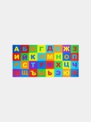 Коврик-пазл напольный 2,4*1,2м мягкий "Алфавит" 32 элемента 30*30см, 1 см, ассорти