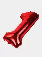 Багровый воздушный шар фольгированный, цифра, 77 см хром красный, юбилей, день рождения
