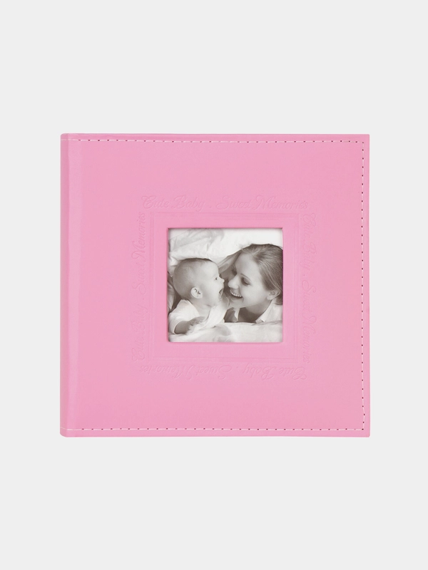 Фотоальбом BRAUBERG "Cute Baby" на 200 фото 10*15 см, под кожу, бумажные стр., бокс