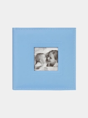 Фотоальбом BRAUBERG "Cute Baby" на 200 фото 10*15 см, под кожу, бумажные стр., бокс, синий