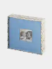 Фотоальбом BRAUBERG "Cute Baby" на 200 фото 10*15 см, под кожу, бумажные стр., бокс, синий