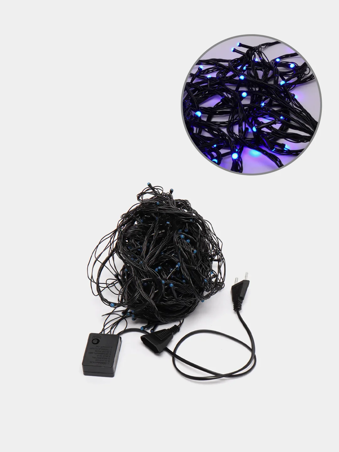 Синий уличная гирлянда-нить, LED, на черном проводе, 40 м