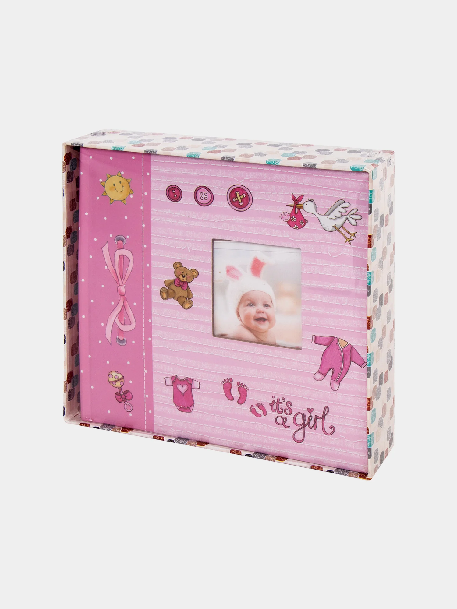 Фотоальбом BRAUBERG "Its a girl" на 200 фото 10*15см, тверд обложка, бум. стр, бокс