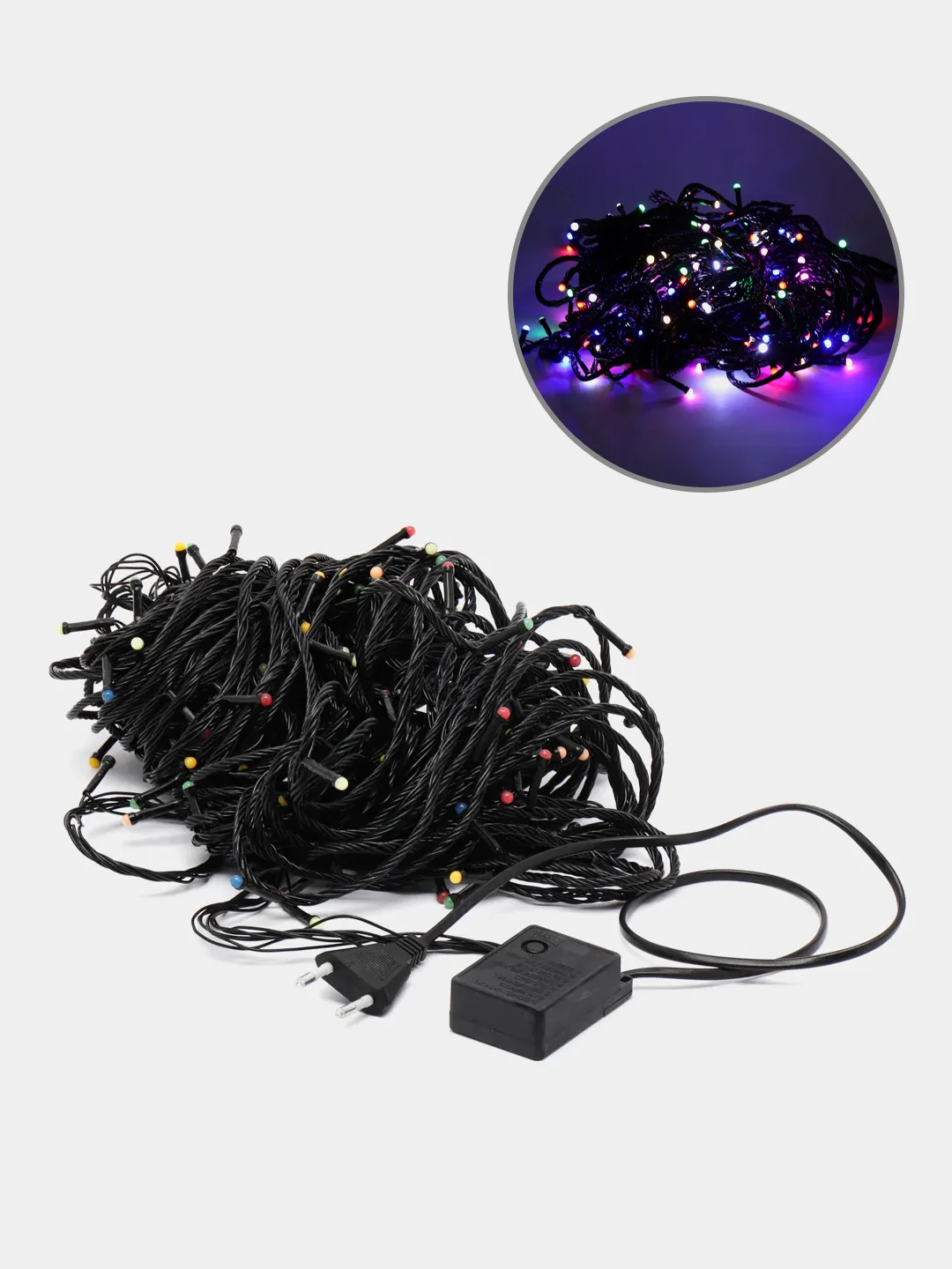 Фуксия уличная гирлянда-нить, LED, на черном проводе, 40 м