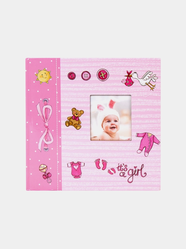Фотоальбом BRAUBERG "Its a girl" на 200 фото 10*15см, тверд обложка, бум. стр, бокс