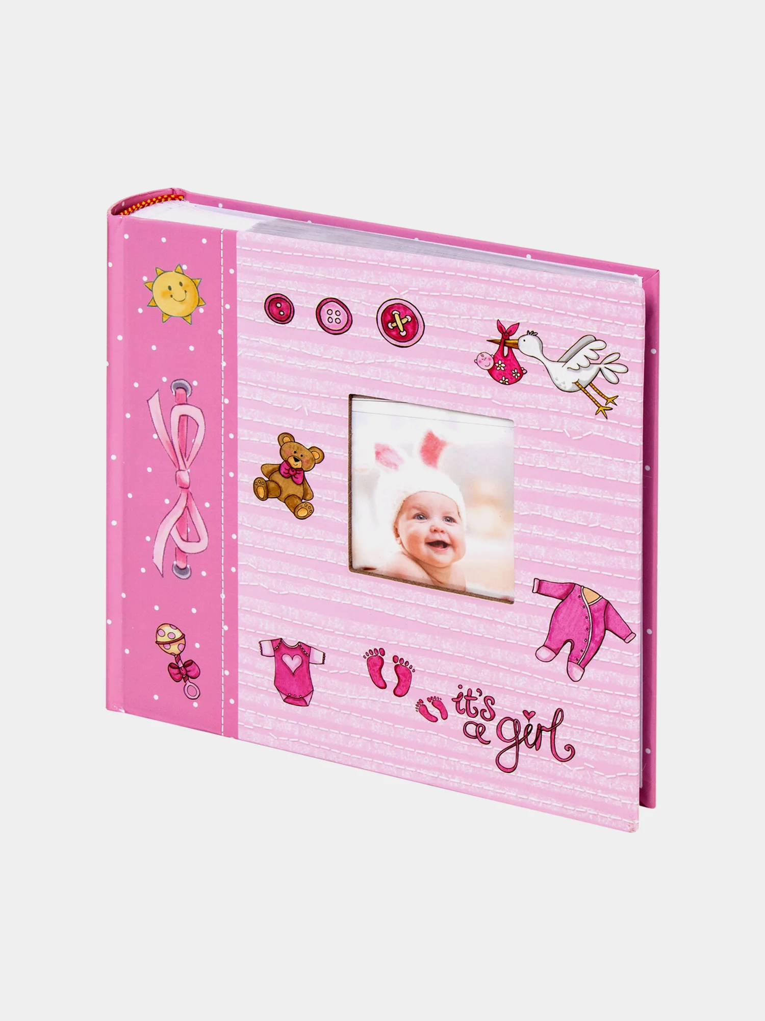 Фотоальбом BRAUBERG "Its a girl" на 200 фото 10*15см, тверд обложка, бум. стр, бокс