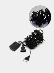 Уличная гирлянда-нить, LED, на черном проводе, 15 м