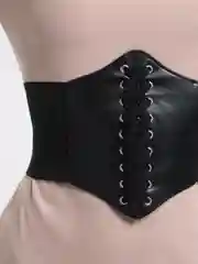 Черный пояс-корсет женский со шнуровкой