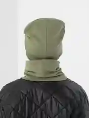 Зелёный хаки комплект: шапка и снуд