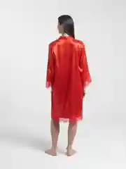 Красный женская сорочка с халатом
