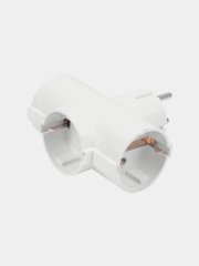 Сетевой тройник SONNEN U-030G, 3 розетки, с заземлением, 16А, белый, 511441