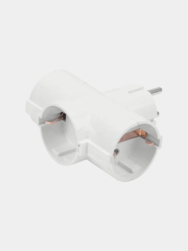 Сетевой тройник SONNEN U-030G, 3 розетки, с заземлением, 16А, белый, 511441