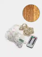 Желтый гирлянда штора занавес светодиодная с пультом, с крючками, с USB  3 х 3 метра,