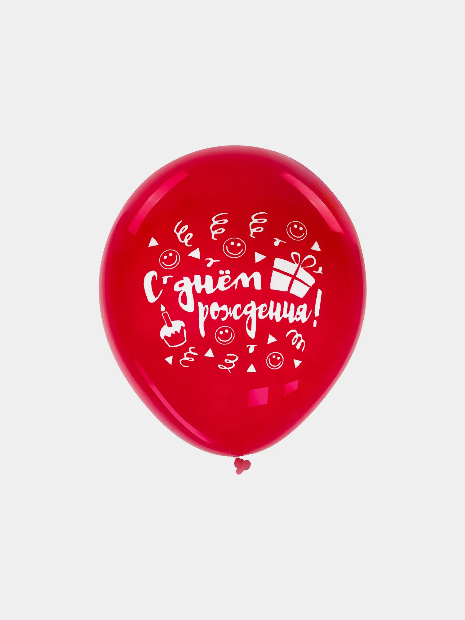 Шары воздушные "Золотая сказка", 12"(30см), комплект 5шт, ассорти 5 цв, "С днем рождения"
