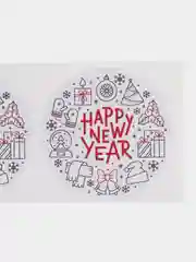 Алый наклейки новогодние 10 штук, для подарка