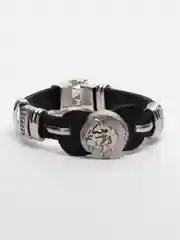 Серебряный кожаный браслет, унисекс, браслет на руку