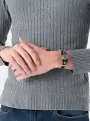 Серебряный кожаный браслет, унисекс, браслет на руку