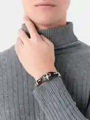 Черный кожаный браслет, унисекс, браслет на руку