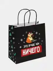 Рыжий пакет подарочный Новый год, 22 х 22 х 11 см, 17 видов