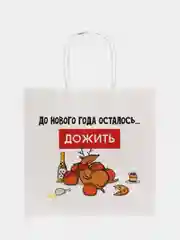 Терракотовый пакет подарочный Новый год, 22 х 22 х 11 см, 17 видов