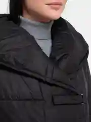 Черный пуховик женский зимний длинный