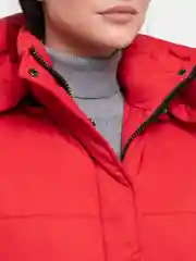 Красный пуховик женский зимний длинный ПАЛЕТО