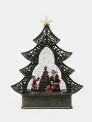 Коричневый новогодний шар со снегом