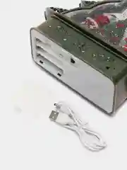 Коричневый новогодний шар со снегом