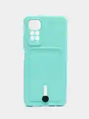Бирюзовый чехол Xiaomi Redmi Note 11 4G, Redmi Note 11S  Редми Нот 11 / Нот 11С с карманом для карты