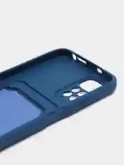 Синий чехол Xiaomi Redmi Note 11 4G, Redmi Note 11S  Редми Нот 11 / Нот 11С с карманом для карты