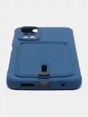 Синий чехол Xiaomi Redmi Note 11 4G, Redmi Note 11S  Редми Нот 11 / Нот 11С с карманом для карты
