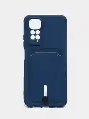 Синий чехол Xiaomi Redmi Note 11 4G, Redmi Note 11S  Редми Нот 11 / Нот 11С с карманом для карты