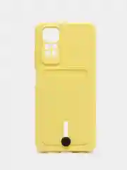 Желтый чехол Xiaomi Redmi Note 11 4G, Redmi Note 11S  Редми Нот 11 / Нот 11С с карманом для карты