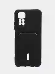 Черный чехол Xiaomi Redmi Note 11 4G, Redmi Note 11S  Редми Нот 11 / Нот 11С с карманом для карты