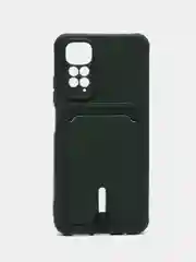 Зеленый чехол Xiaomi Redmi Note 11 4G, Redmi Note 11S  Редми Нот 11 / Нот 11С с карманом для карты