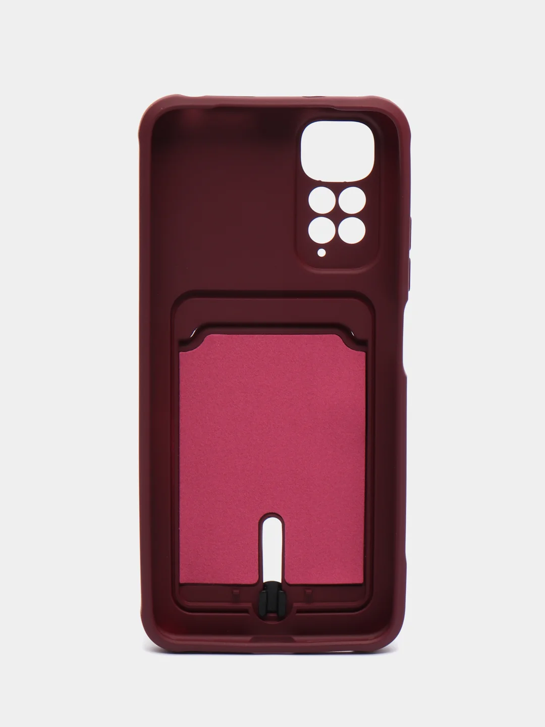 Бордовый чехол Xiaomi Redmi Note 11 4G, Redmi Note 11S  Редми Нот 11 / Нот 11С с карманом для карты