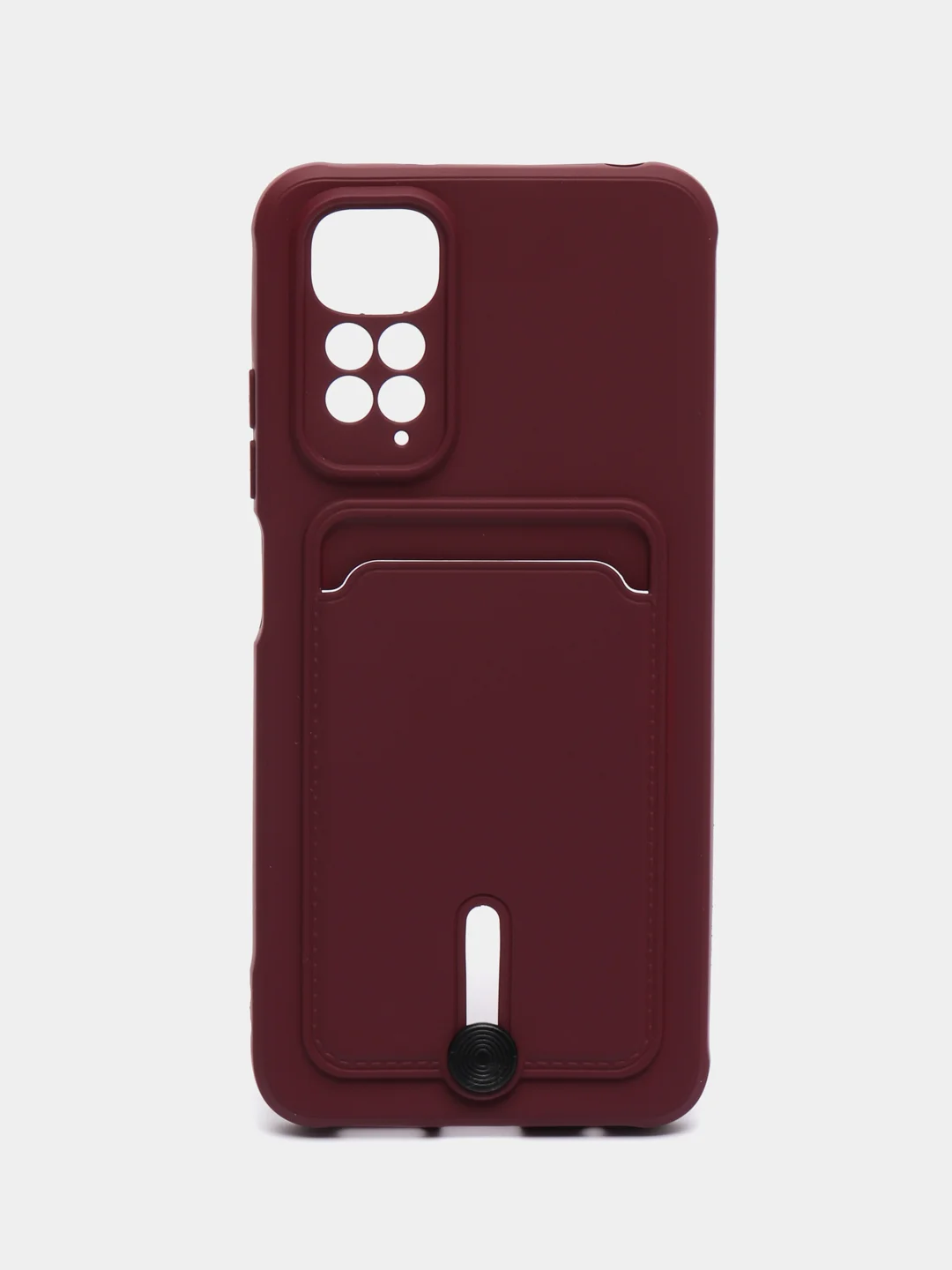 Бордовый чехол Xiaomi Redmi Note 11 4G, Redmi Note 11S  Редми Нот 11 / Нот 11С с карманом для карты