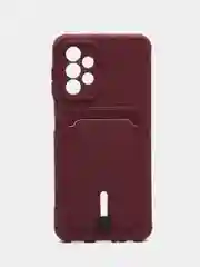 Бордовый чехол Samsung Galaxy A23, Самсунг Галакси А23 силиконовый с карманом для карты