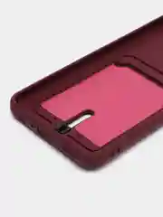 Бордовый чехол Samsung Galaxy A23, Самсунг Галакси А23 силиконовый с карманом для карты