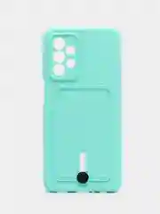 Бирюзовый чехол Samsung Galaxy A23, Самсунг Галакси А23 силиконовый с карманом для карты