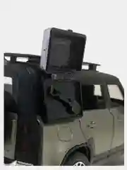 Зелёный хаки машина большая свет звук металлическая Land Rover Defender, инерционная с озвучкой, 20 см