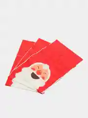 Бордовый новогодний пакет/подарочный пакет на Новый год, Дед Мороз