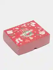 Бордовый коробка подарочная новогодняя