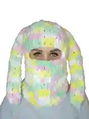 Горчичный балаклава вязаная, плюшевая