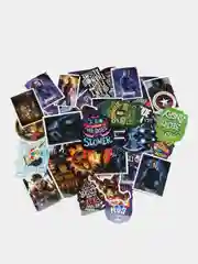Аметистовый стикеры неоновые "Марвел" (Marvel), набор из 30 и 50 наклеек