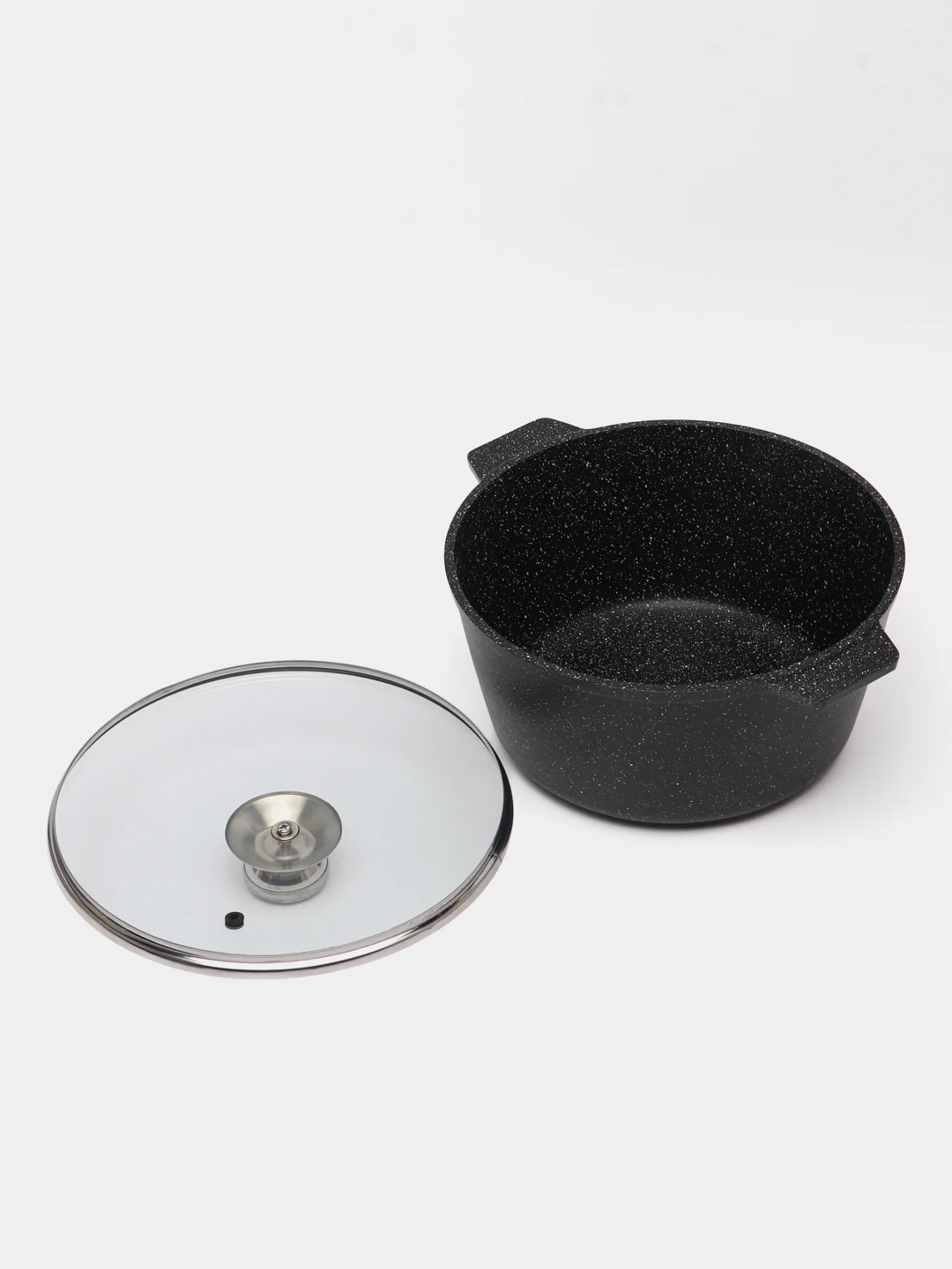 Белый кастрюля ALTEI Granit Perfection, с крышкой, антипригарное покрытие, 3 л / 5 л