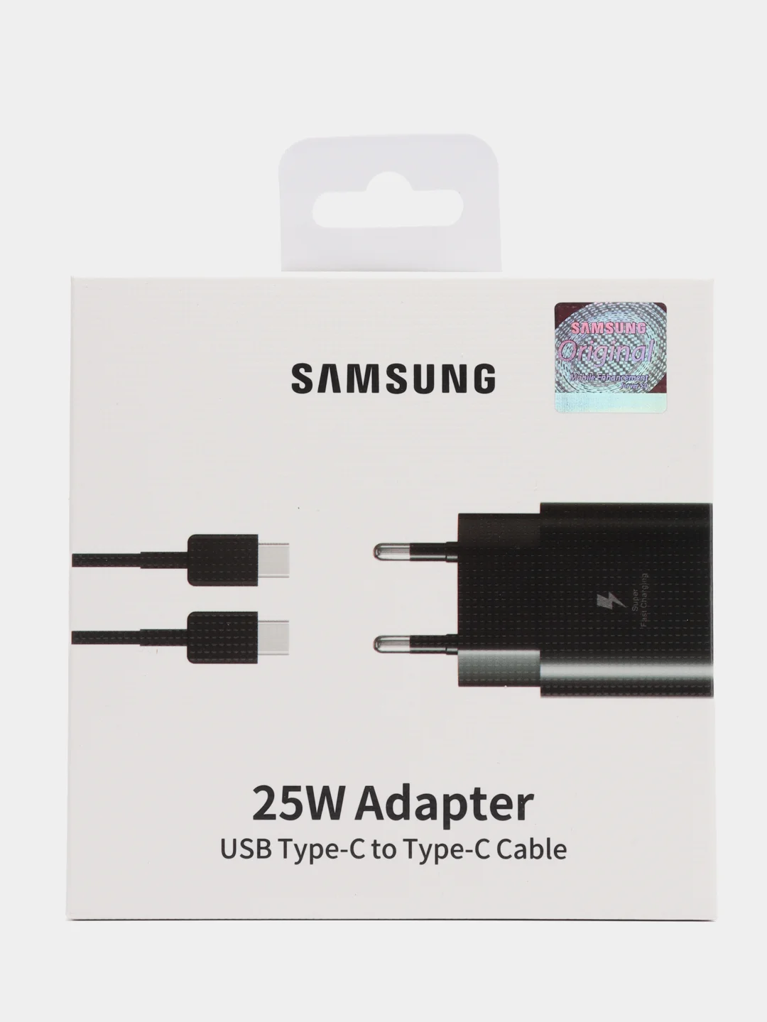 Черный сетевое зарядное устройство для Samsung 25W USB-C Fast Charger, быстрая зарядка, type-c