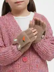 Коричневый митенки перчатки