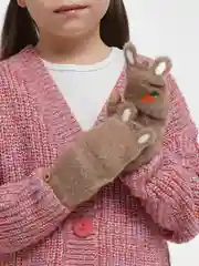 Коричневый митенки перчатки